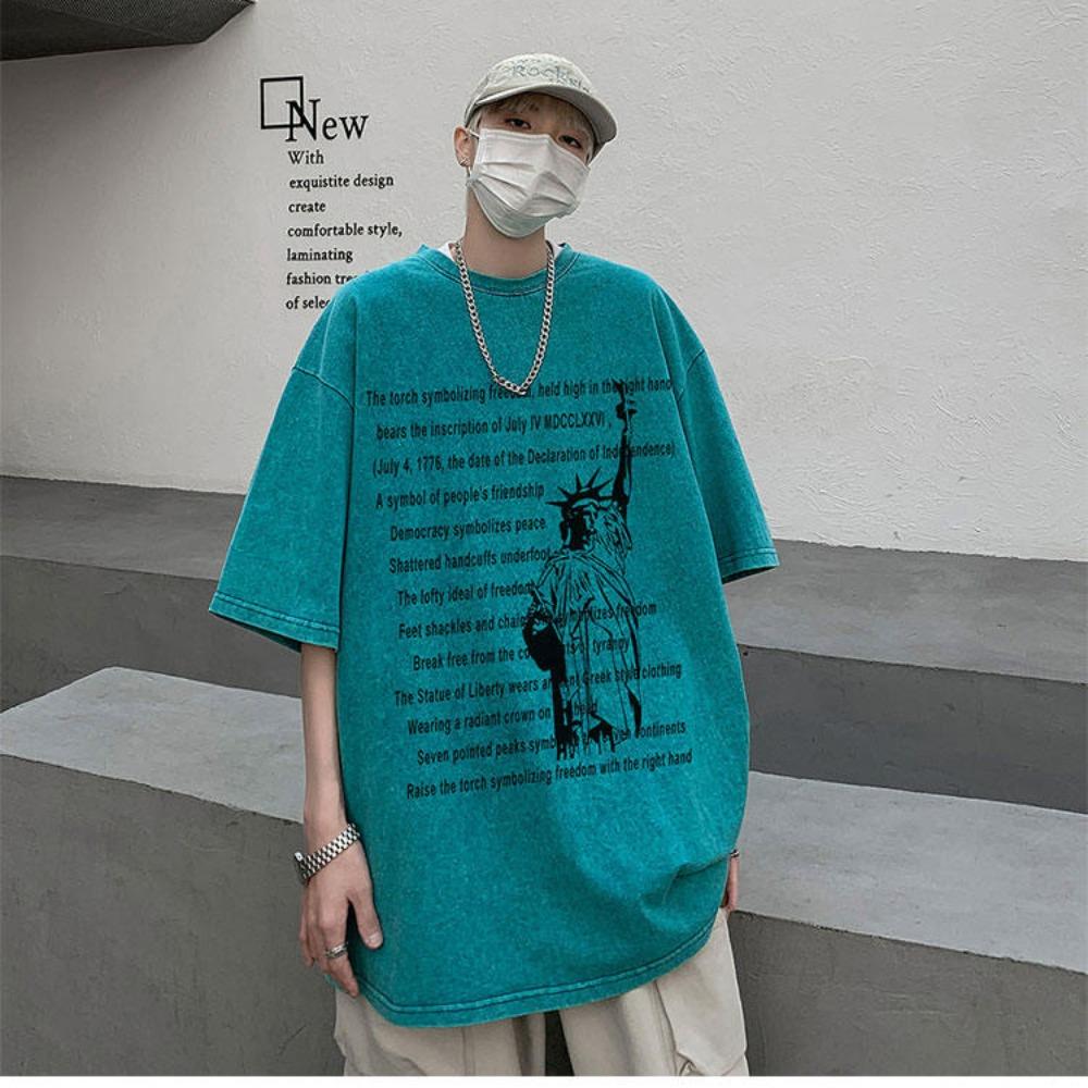 S-5XL 280gsm 100% хлопок мужская или женская футболка уличная одежда короткие топы в стиле панк Zomer винтажная футболка для стирки кислотой