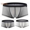 Мужские трусы-боксеры средней талии U-образные ребристые шорты трусы дышащие эластичные удобные трусы