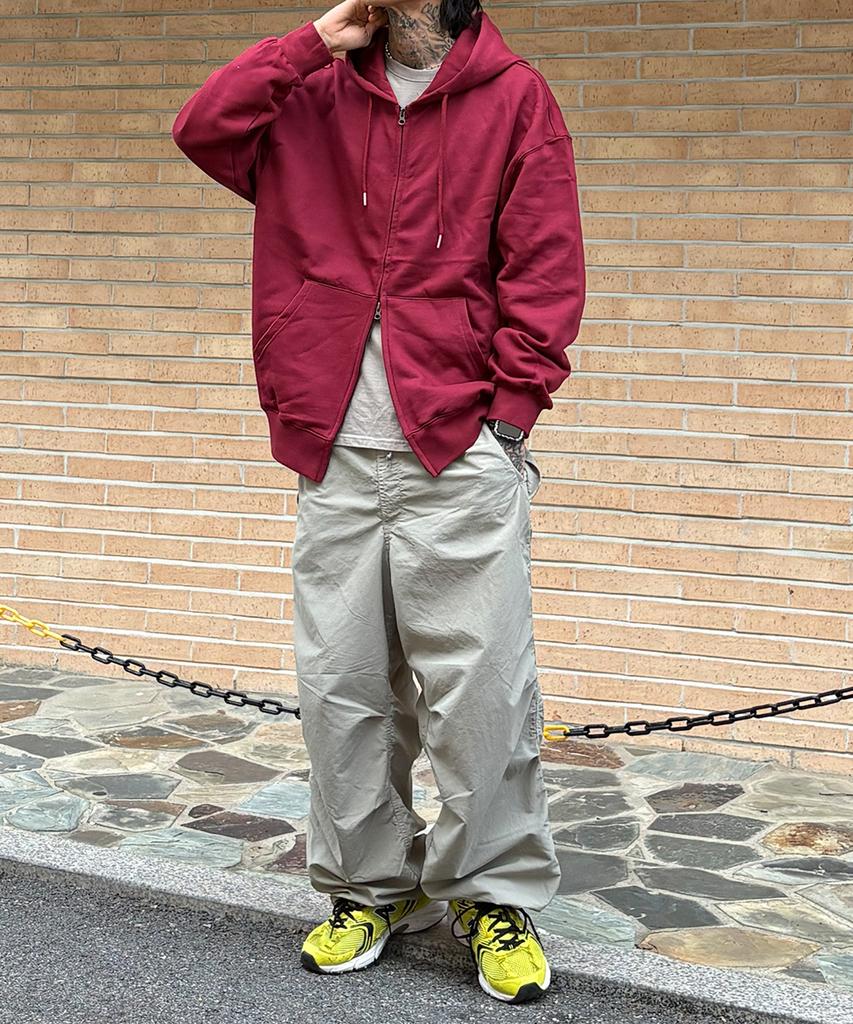 Худи Le Custom The Essential Oversized Однотонное с двусторонней молнией (Бургундия)