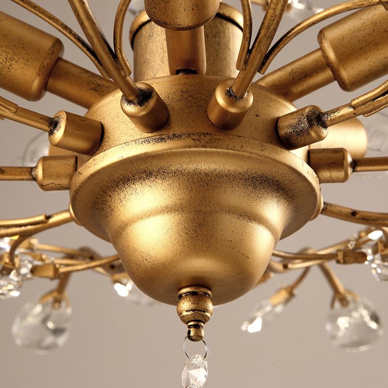 Candle Crystal Chandelier Vintage Candle Led Pendant Light Room Decor Ceiling Hanging Light for Living Room