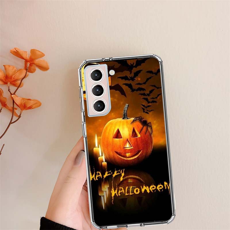 Pumpkin Halloween in Autumn Phone Case For Samsung S24 FE Galaxy S22 Ultra S25 Edge S21 S23 FE S20 Plus Cover Shell Coque Clear