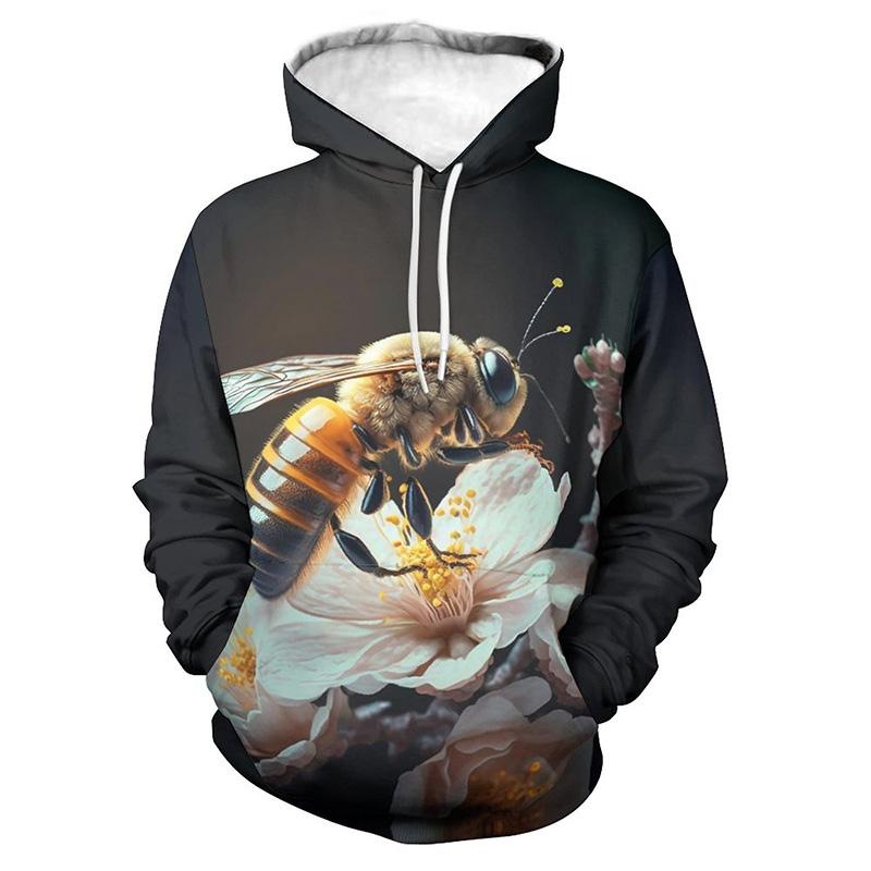 Honeycomb Bee Graphic Sweatshirts Funny Insect Bees 3D Printed Hoodies For Men New In Hoodie & Sweatshirts Casual Y2k Hoody