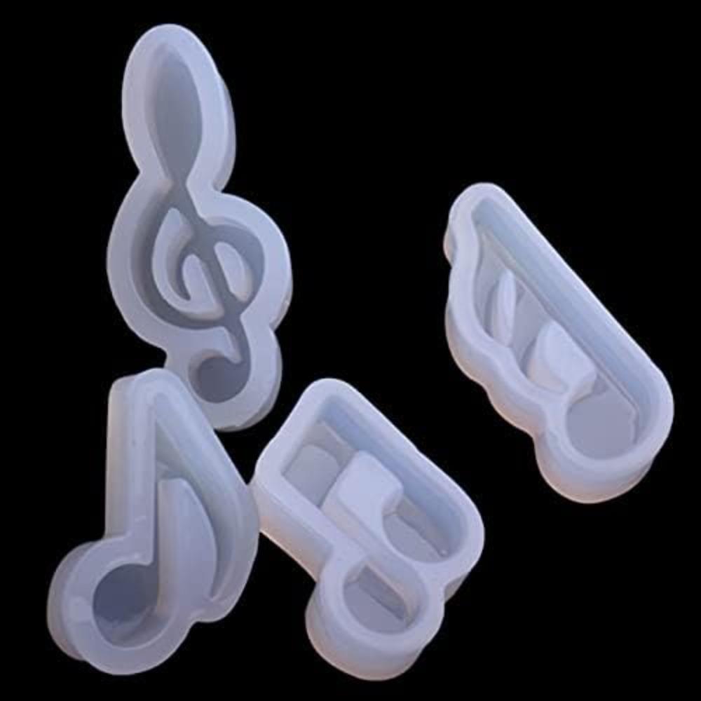 4 шт. Белая силиконовая форма в виде музыкальной ноты Силиконовая форма для музыкальной ноты Силиконовая форма для фреши Заготовка для свечи