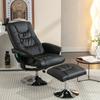 Fauteuil De Massage Avec Rembourrage En PU Et Repose-pieds, Équipé D'un Repose-pieds Avec Mécanisme De Massage À 5 Points, Noir