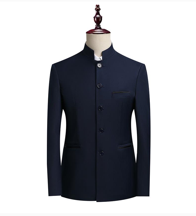 Мужской облегающий костюм Zhongshan Stand Collar в китайском стиле для выступлений