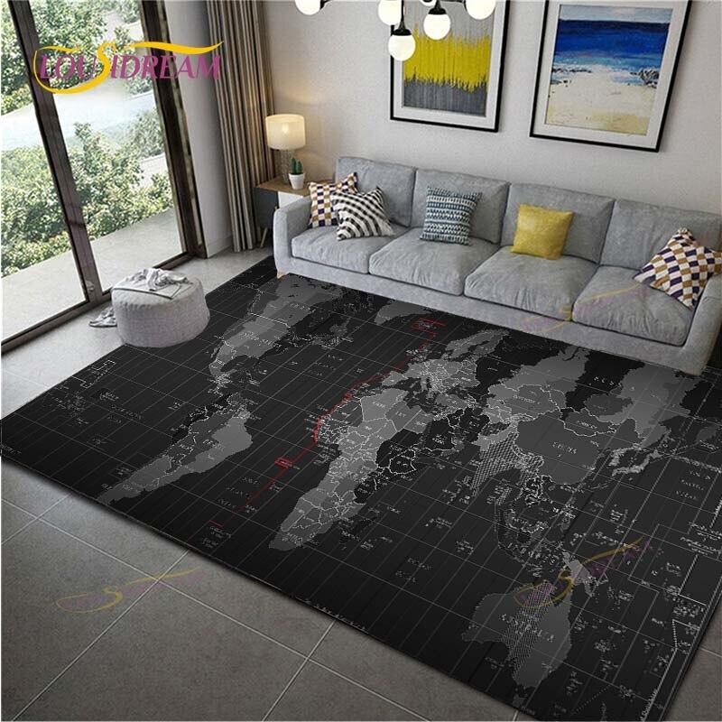 Карта мира Ковер Карта Коврики Домашний декор Мягкий фланелевый коврик для спальни Детские игры Ковры для ползания для гостиной Ковры для гостиной