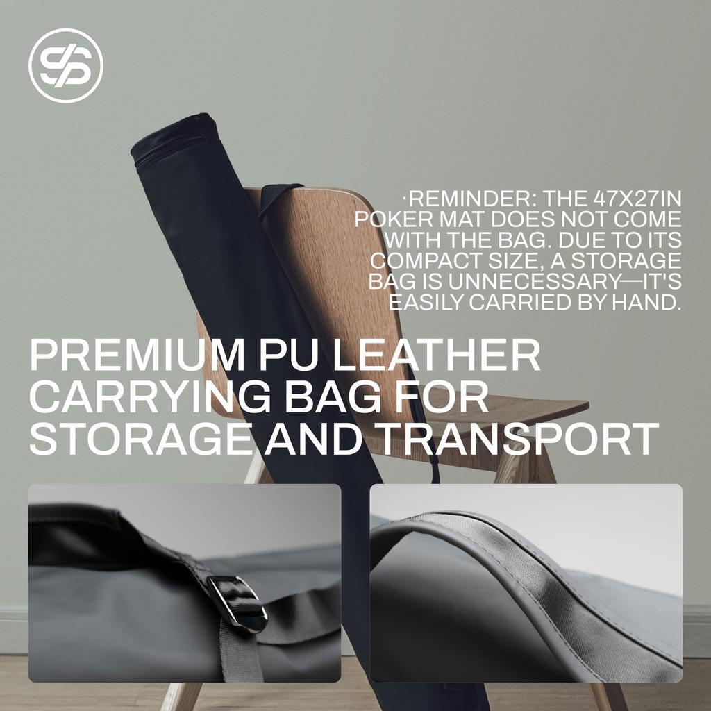 SLOWPLAY Nash Poker Mat Texas 180x90cm Art Deco Print Portable Playmat with Green Smooth to the Comes with Overflowing Carry Bag Hold'em Borders,