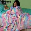 Glow In The Dark Blanket Unicorn Blanket Luminous Warm Flannel Blankets Bedroom Magic Blankets Super Cozy Plush Siesta Leisure Coverings