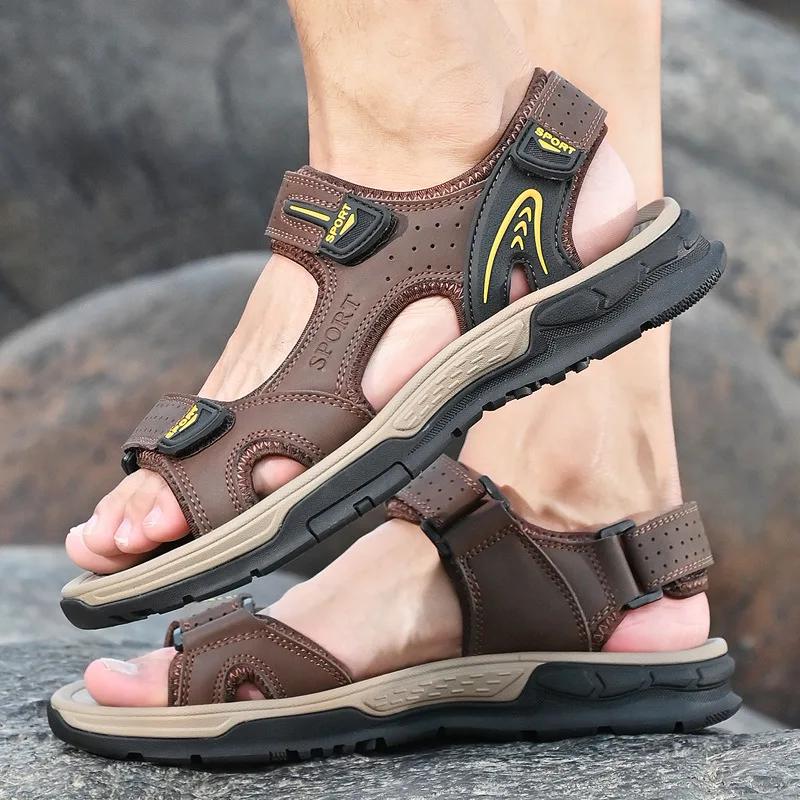 Летние мужские сандалии Повседневные удобные сандалии Новые дизайнерские кроссовки Легкая обувь для улицы Пляжные сандалии Мужская обувь