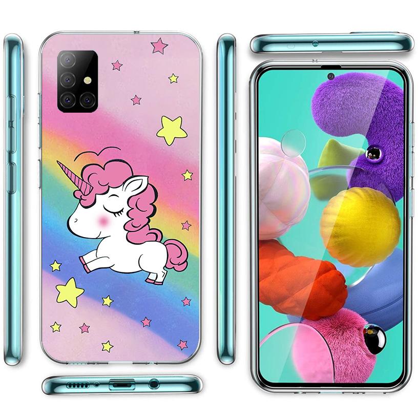 Pink Unicorn Rainbow Phone Case For Samsung Galaxy A52 A32 A22 A12 A51 A31 A50S A30S A20S A10S Note 20 Ultra 10 Plus S10 A72 A71