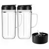 22 Oz Tall Cup with Flip Top To-Go Lid Replacement Part for Magic Bullet 250W MB1001 Blenders Cup Mug with Handle