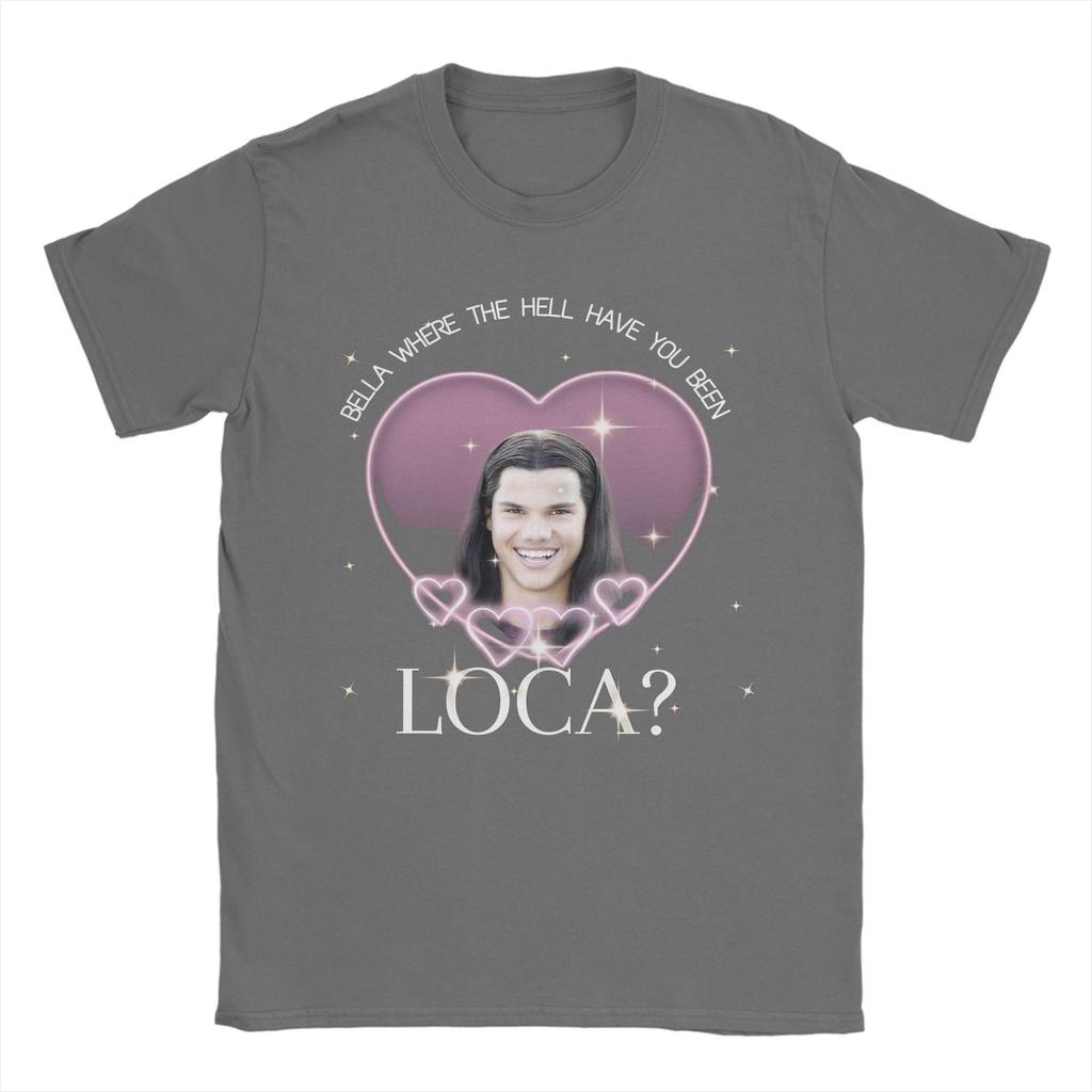 Мужская футболка Jacob Twilight Bella Where The Hell Have You Been Loca Хлопковые топы из фильма Винтажные футболки с коротким рукавом и круглым вырезом Плюс