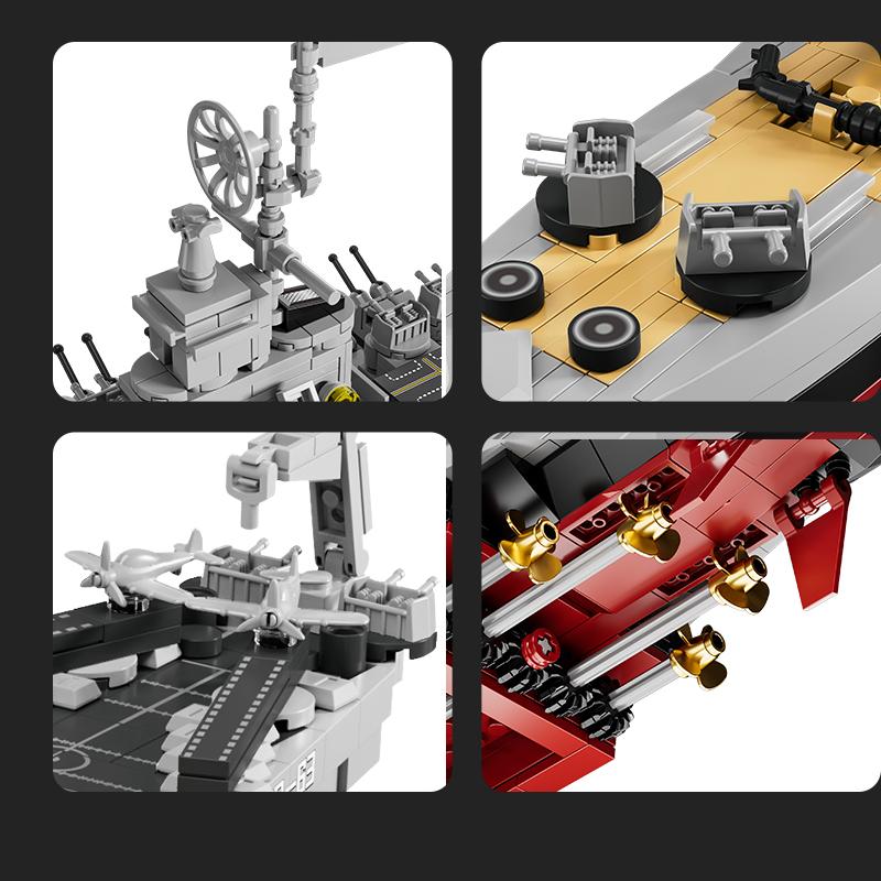 Non-Toxic 2228+Pcs Ww2 Military Model Blocks Warships Lowa Class Uss Missouri Battleship Building Blocks Moc Classic Toy For Kids Children Gift