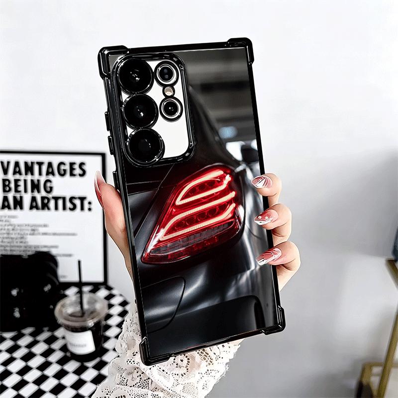 Sports Car Cool Taillight Plating Phone Case For Samsung Galaxy S24 S25 FE S26 Edge S23 Ultra S22 S21 Plus S20 Anti-Fall Airabag