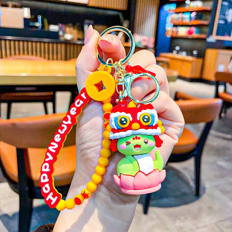 Playful Silicone Snake Year Keychain With Traditional Chinese Elements For Memorable Presents