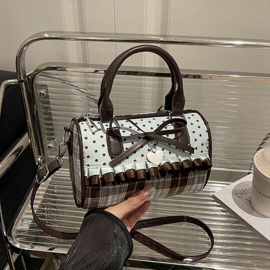 Stylish Bowknot Dot Shoulder Bag Elegant Top Handle Underarm Purse Lightweight Spacious PU Handbag For Women Multicolor