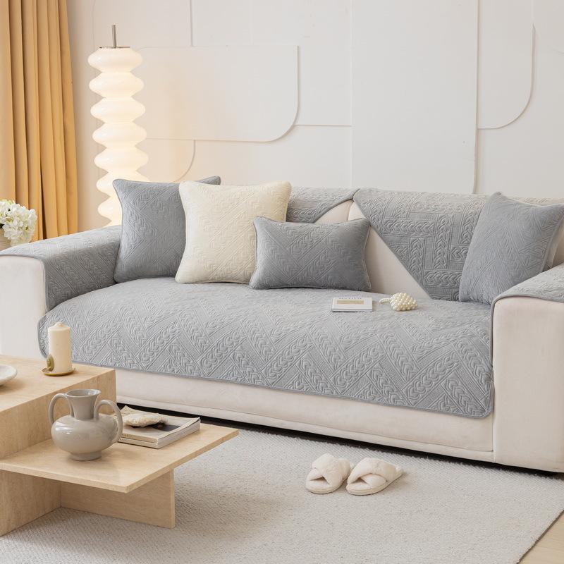 Winter Plush Sofa Cushion Non-Slip Thickened Autumn And Winter New Seat Cushion White Leather Sofa Cover Cover Cloth Towel