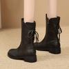 Large Size Warm Winter 2024 Ladies Mid Calf Shoes Leather Pu Fashion New In Novelty Waterproof Y2k Boot Women's Half High Boots