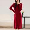 Женское кашемировое платье Qinghe Cashmere 30% Cashmere 70% Wool Осенне-зимняя кашемировая юбка Мягкая и теплая
