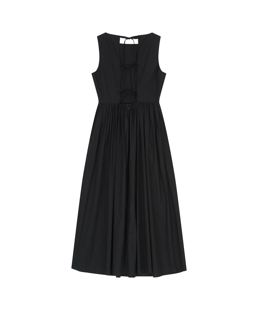 VIS A VIS Cotton Tie Back Dress (Black)
