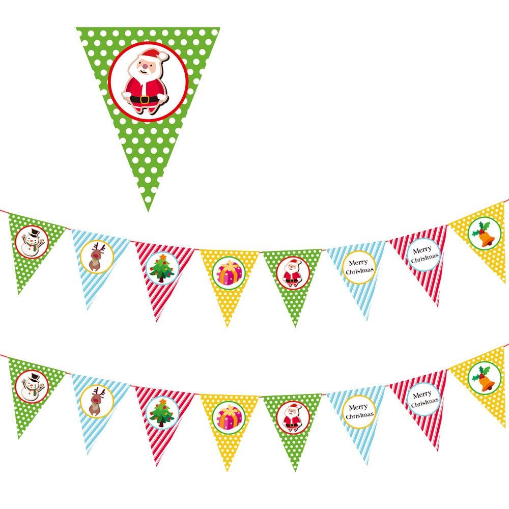 Рождественский бумажный баннер мультфильм Санта-Клаус снеговик рождественский подвесной орнамент баннер домашнее рождественское украшение флаг принадлежности новый год