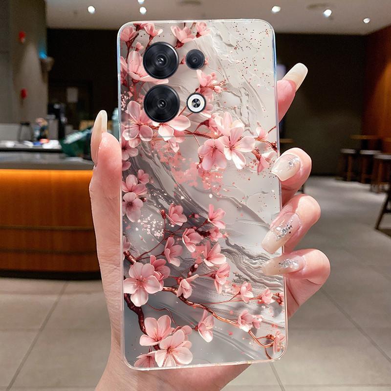Phone Case For OPPO Reno8 Pro Plus 5G 8 Pro+ Flower Butterfly Cases oppo Reno 8 Pro 5G Transparent Soft Silicone TPU Back Cover