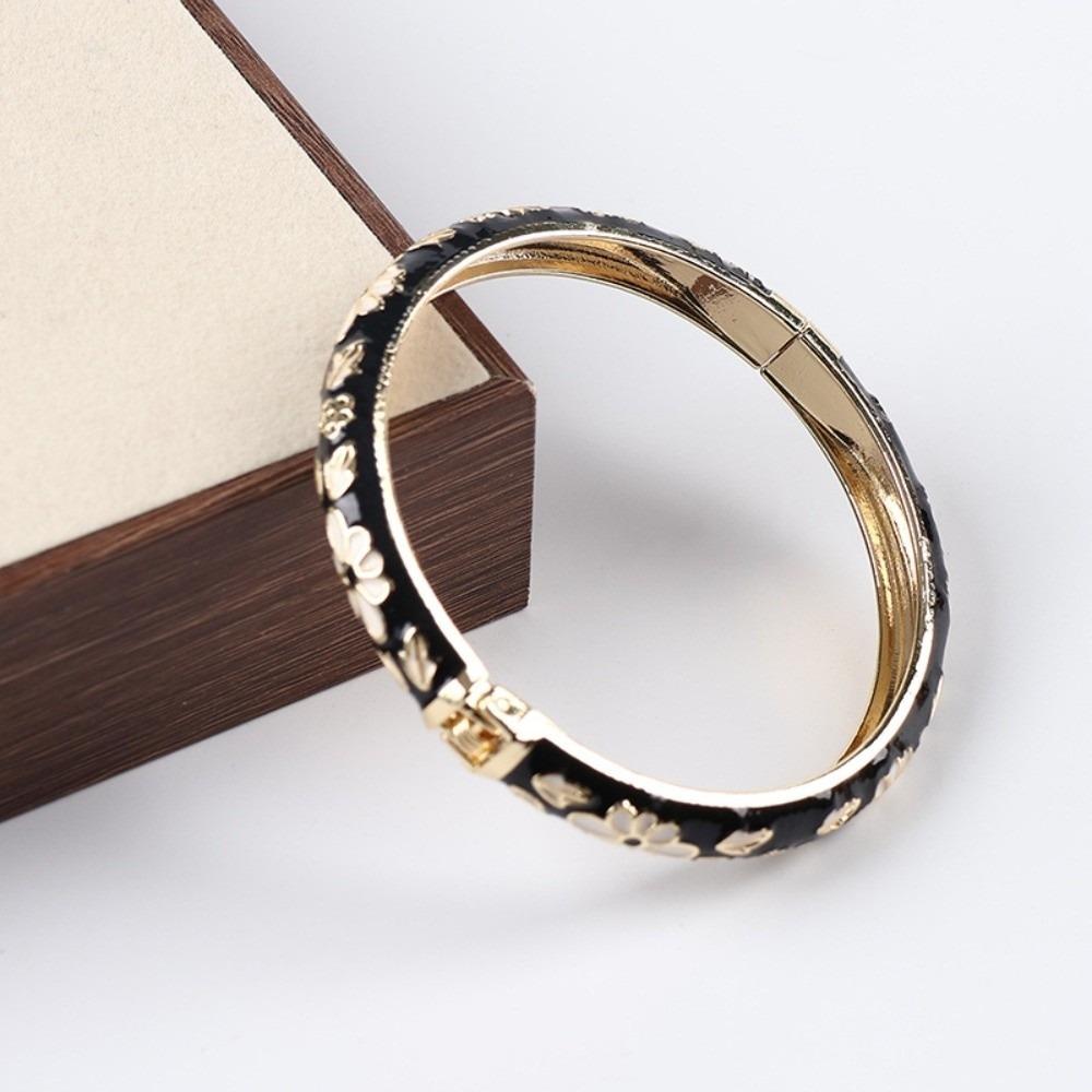 Colorful Flower Bangle Traditional Women's Hand Bracelet Fashion Vintage Cloisonne Bangle Girls