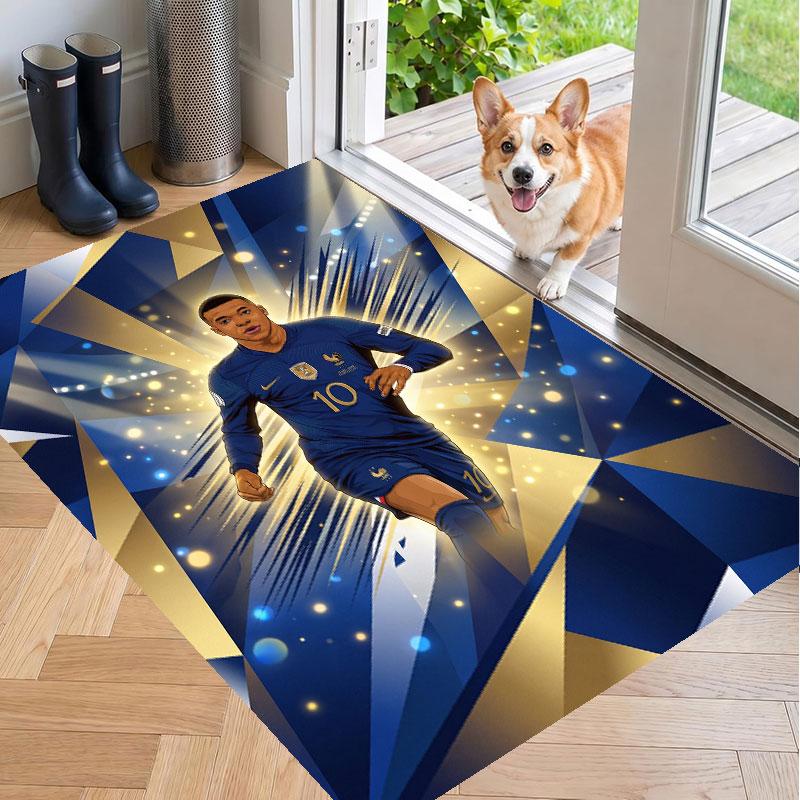 Soft Floor Carpet Kylian Mbappe Pattern Area Rug Decorative Mat For Home Room Decoration