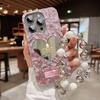 Подходит для чехла для мобильного телефона IPhone16promax Новый Apple 14 Зеркало для макияжа Милый 13 Силиконовый Все включено 12 Браслет 15