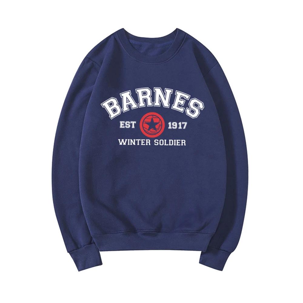 Винтажная толстовка Barnes 1917 года Футболка Winter Soldier Толстовка Bucky Barnes Crewneck Толстовки унисекс с графическим принтом Толстовка Superhero