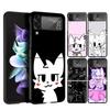 Boykisser Cat Cover Phone Case For Samsung Galaxy Z Flip 7 6 5 4 3 5G Flip7 Flip6 Flip5 Flip4 Flip3 Black Fundas Shell
