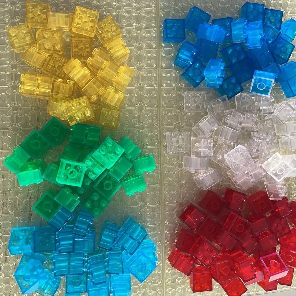 20 шт. Прозрачный прозрачный кирпич 2x2 Строительный блок MOC Детали Игрушки для детей Сделай сам Дом Водопад Совместимый 3001 3003