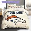 Custom Name,Denver Broncos Pattern Bedding Home Decoration Birthday Gift ( 1 duvet cover + 2 pillowcase, without core),fan merchandise.