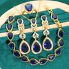 New Jewelry Sets In Europe and The United States Tanzanite Zircon Europe and The United States Light Luxury Jewelry Set Street Photo
