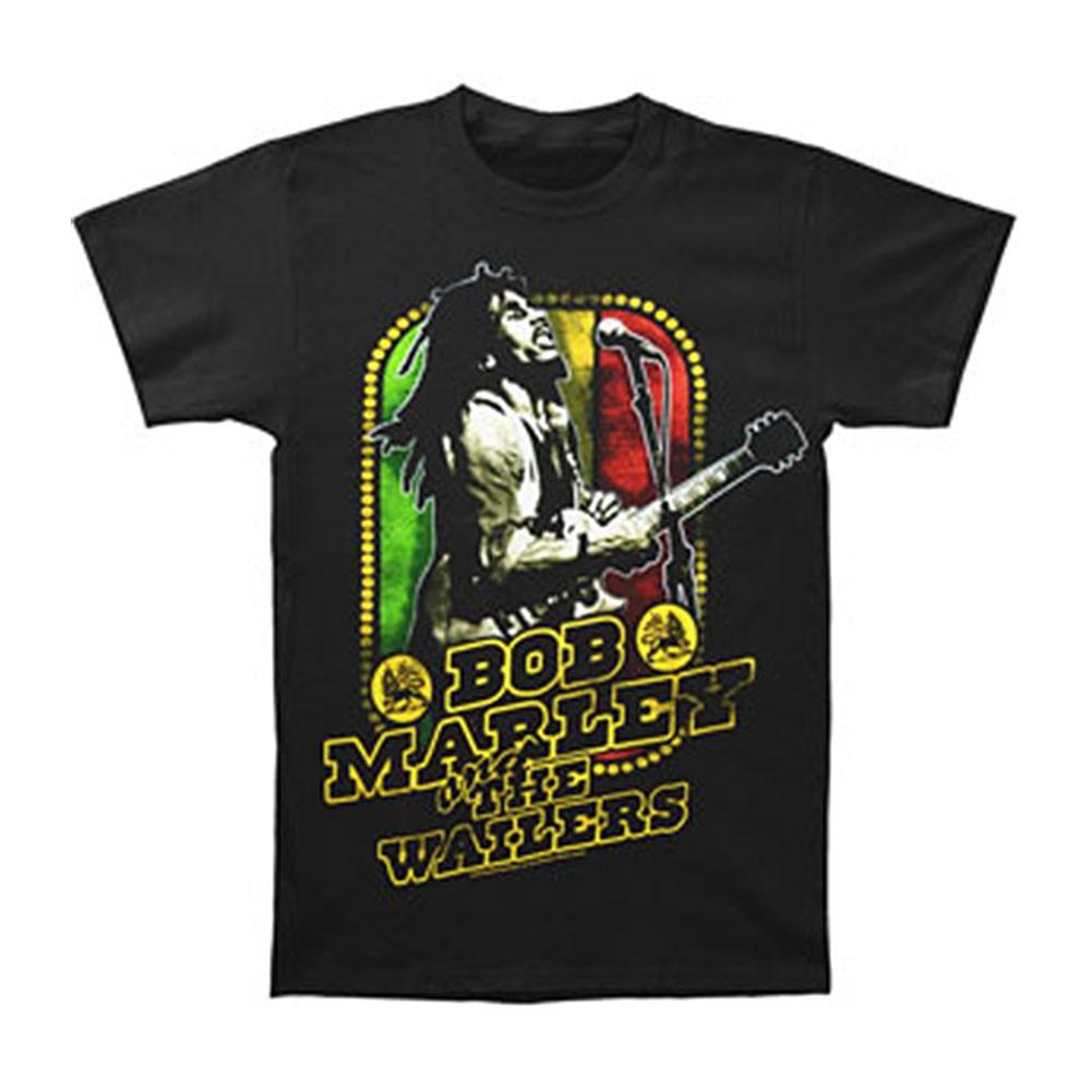 Men's Bob Marley Yellow Outline T-shirt Small Black
