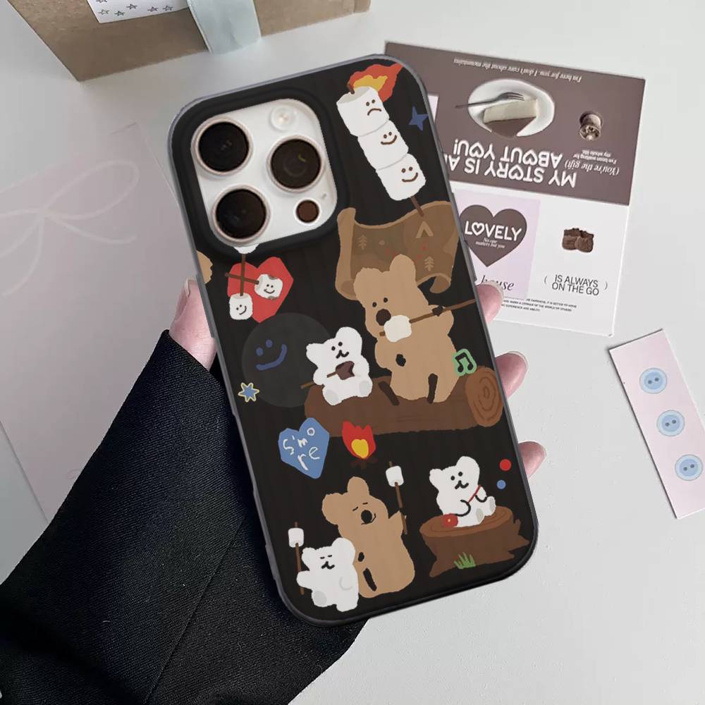 Cute Bear Quokkas Magsafe For IPhone 16 15 11 12 13 14 17 Pro Max PLUS Pro Soft Corrugated Silicone Back Phone Case