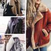 Women's Motorcycle Lamb Wool Fur Lapel Coat