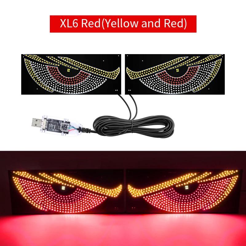 5V USB Windshield Dynamic LED Light Blinking Demon Eyes Lamp Plug & Use For Front & Rear Window 12V-36V Car Truck Decorate Light