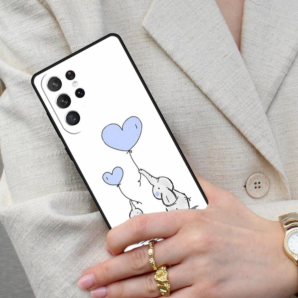 Милый слон МЯГКИЙ чехол для телефона Samsung Galaxy S26 Ultra S25 S24 S23 S22 S21 S20 Note10