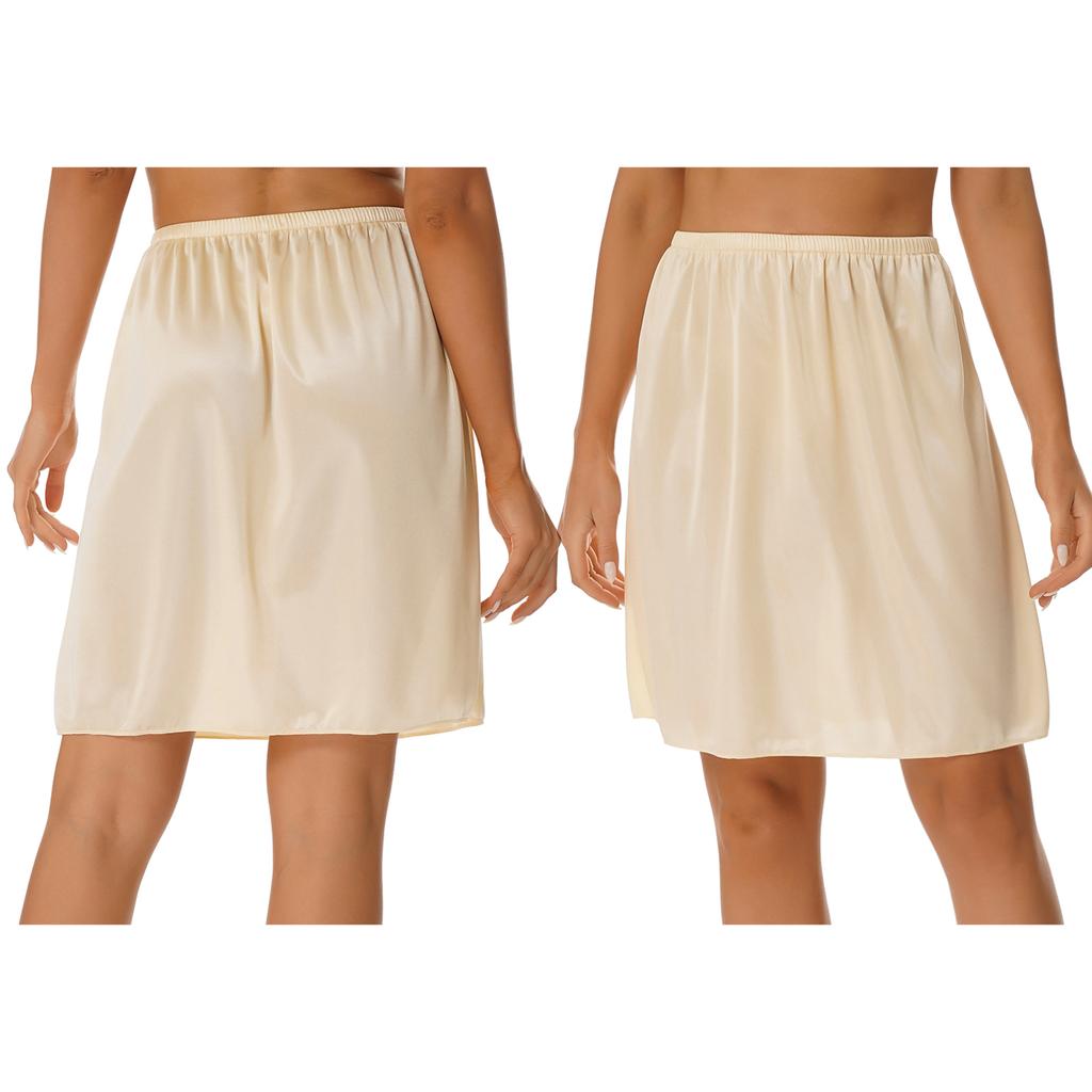 Женская однотонная нижняя юбка с эластичной резинкой на талии, внутренняя юбка-миди, длинная нижняя юбка