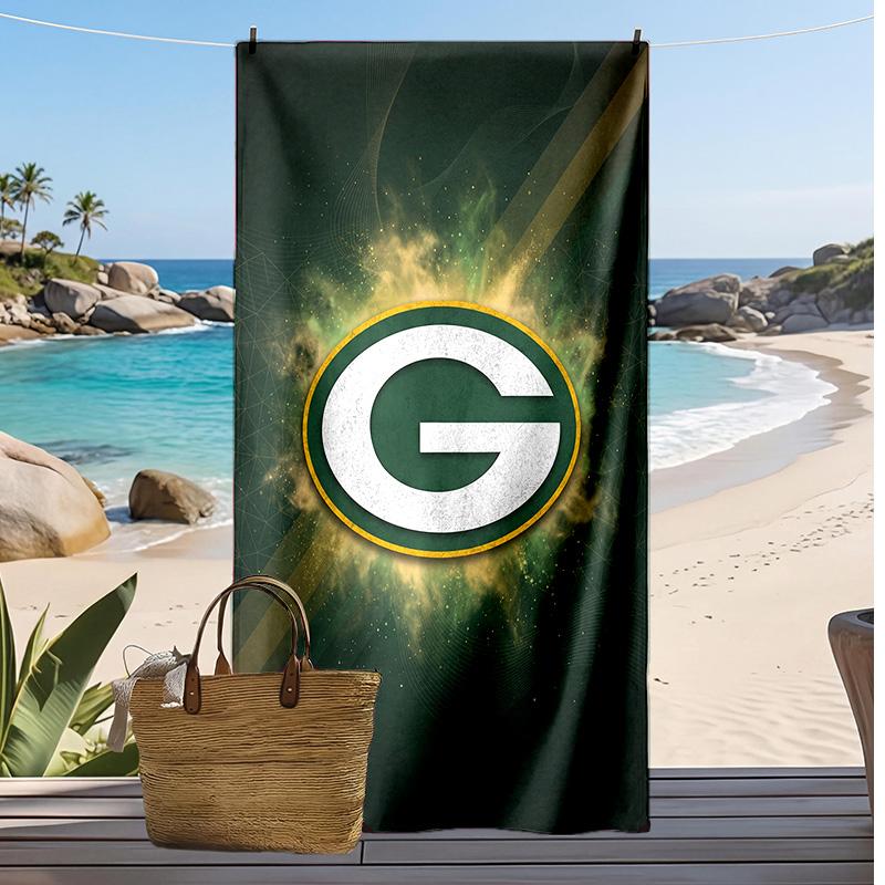 Green Bay Packers Print Beach Towel Soft Portable Quick?dry Towel For Pool Summer Vacation Outdoor Sport