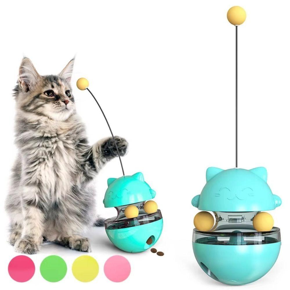 Treat Dispenser Leaking Food Ball Fun Training Cat Teasing Stick for Relieve Boredom