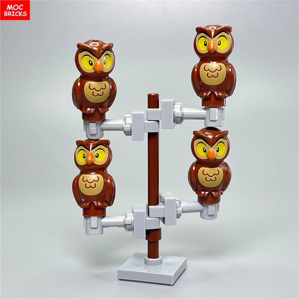 Кирпичики MOC Джунгли Подлесок Лесное животное Обезьяна Коза Жираф Птица Ночная сова Аксессуары Строительные блоки Игрушки-друзья Подарки