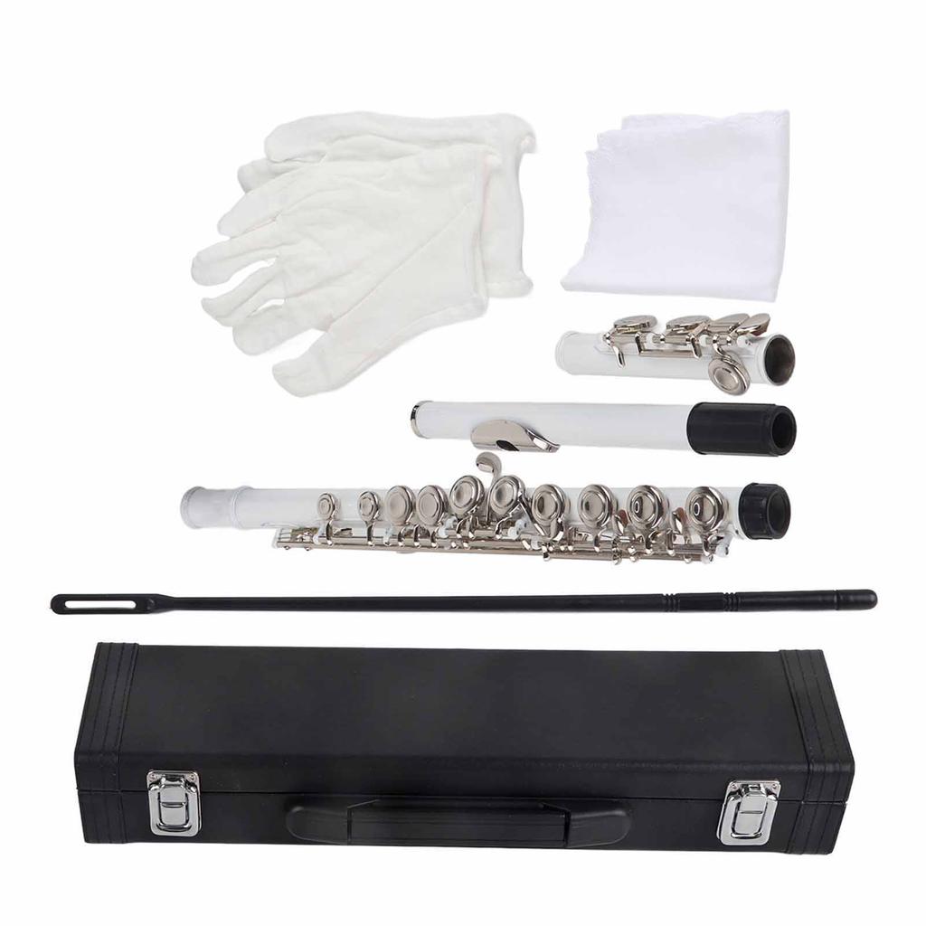 Набор для начинающих флейт из латуни LADE C Key 16 Hole, чехол для хранения, салфетка для чистки, перчатки (белый)