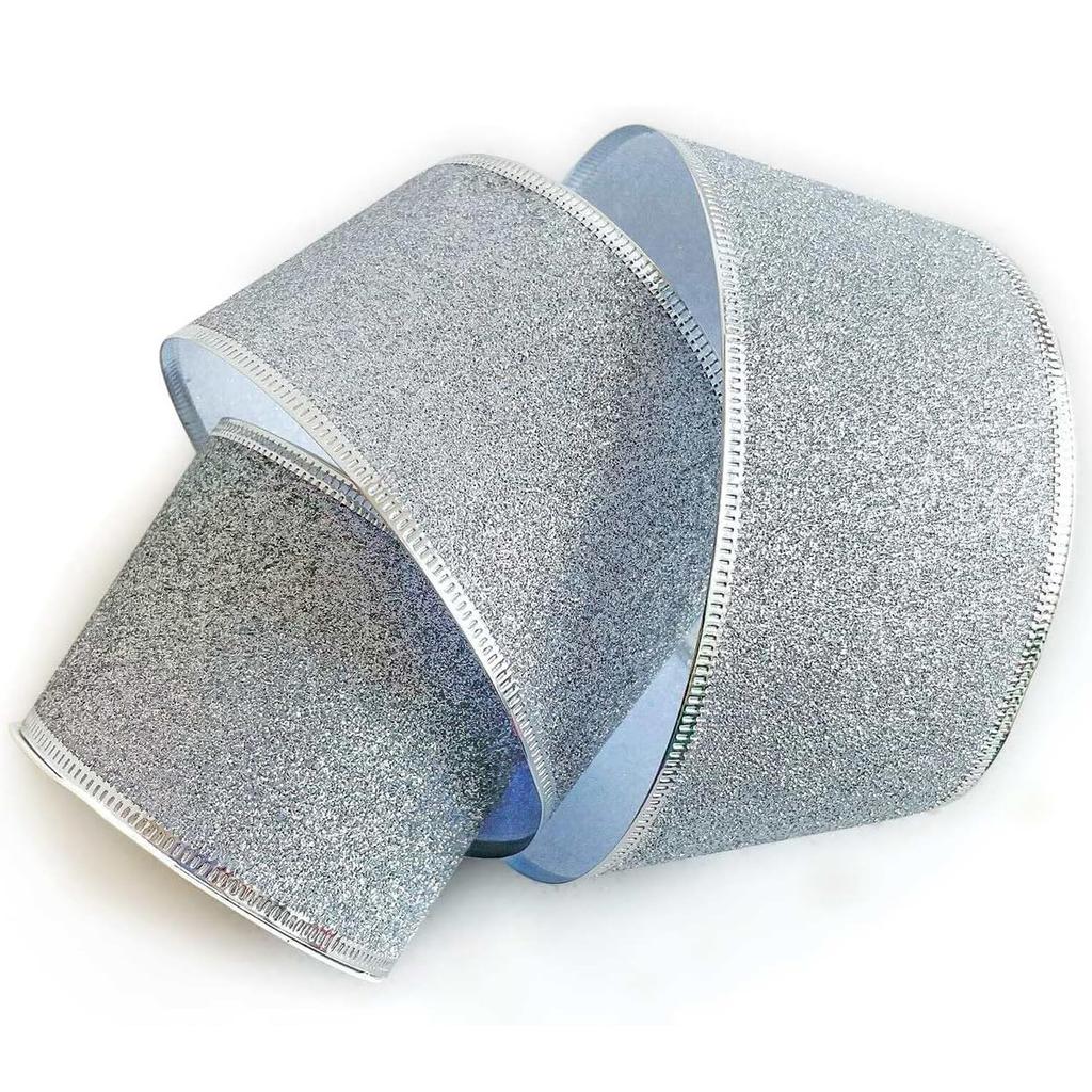 5 ярдов рождественских лент с блестками, проволочные рождественские ленты с проволочной окантовкой для упаковки подарков, бантов, лент для рождественской елки, гирлянд, подарков