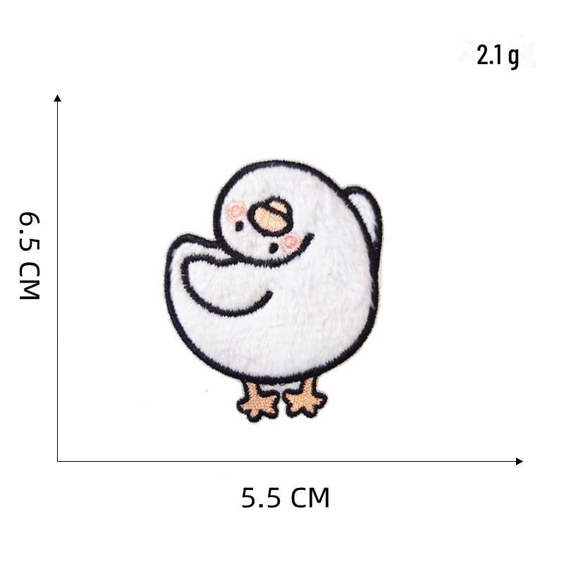 Самоклеящиеся наклейки с вышивкой в виде мультяшной утки для чехлов для телефонов и одежды