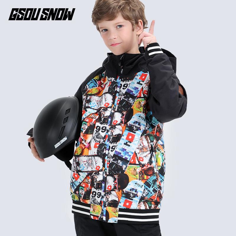 Детская ветрозащитная водонепроницаемая лыжная куртка Gsousnow - Теплый лыжный костюм для мальчиков и девочек для улицы