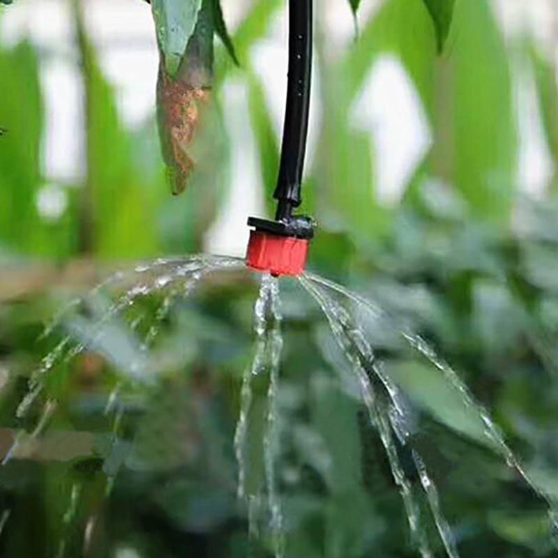 10Pcs Adjustable Dripper Red Micro Drip Irrigation Watering Anti-clogging Emitter Garden Supplies for 1/4 Inch Hose