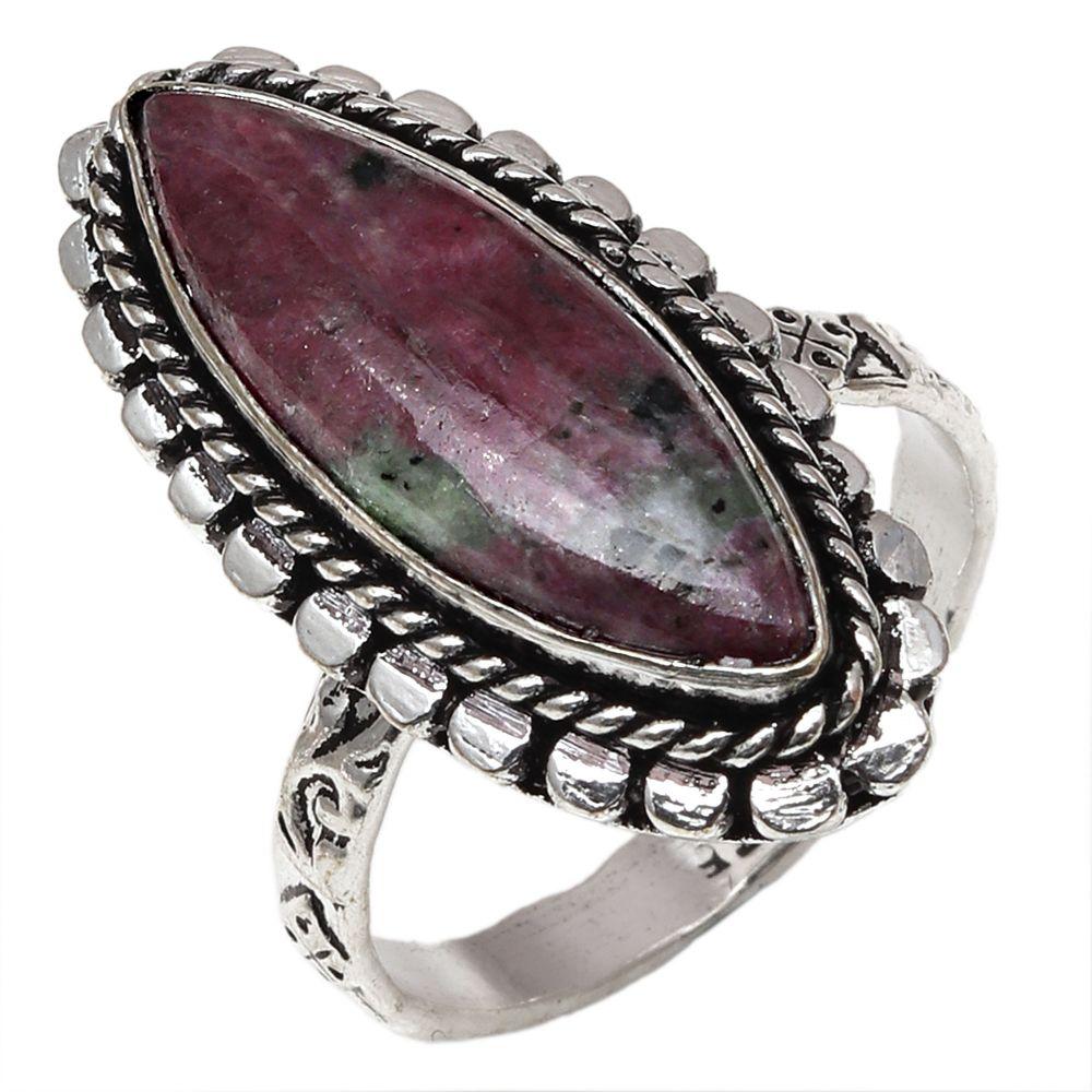 Ruby Zoisite Gemstone Handmade Silver Jewelry "9"