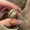 Zircon Multi-Layer Ring For Women Party All-Match Jewelry Vintage Opening Adjustable Finger Ring Shiny Combination Ring